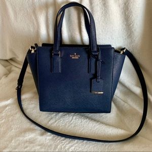 kate spade ♠️ small hayden blue leather satchel